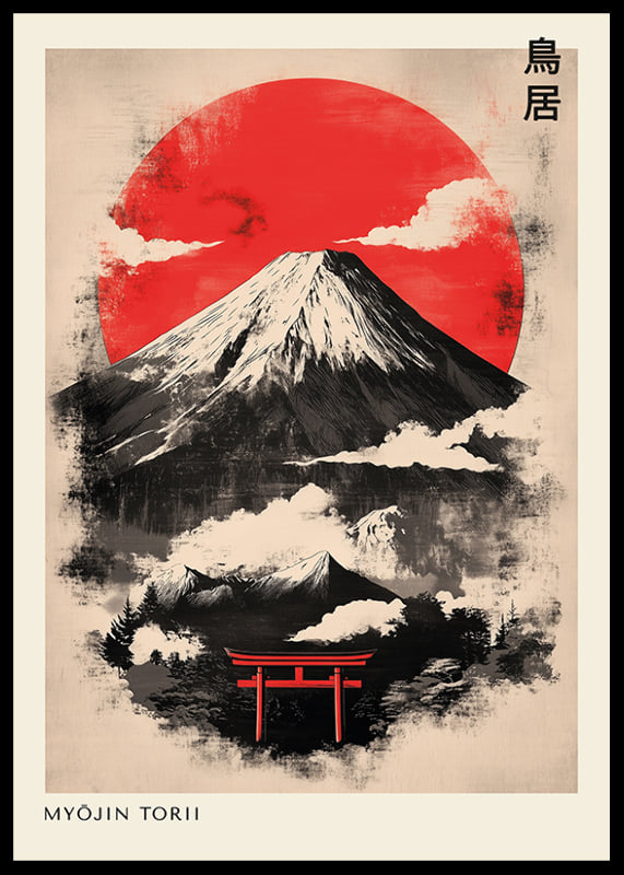 Dramatic red sun behind majestic mountain, a tribute to the beauty of nature-12
