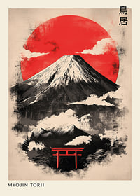 Dramatic red sun behind majestic mountain, a tribute to the beauty of nature-1