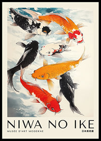 Leuchtende Farben und elegante Koi-Fische in harmonischer Formation-0