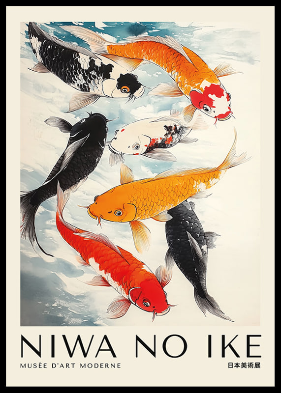 Leuchtende Farben und elegante Koi-Fische in harmonischer Formation-12