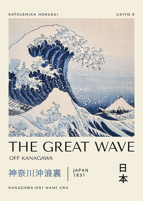 Poster The Great Wave Japandi