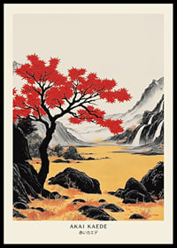 A red maple in a peaceful landscape creates autumn magic-0