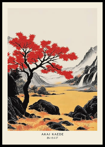 Plakat Akai Kaede Japandi