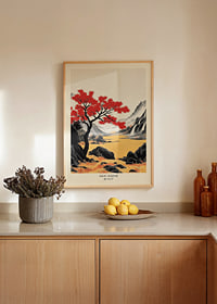 A red maple in a peaceful landscape creates autumn magic-2