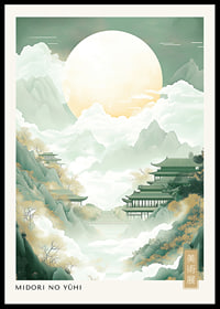 A magical sunset over mist-shrouded mountain peaks-0