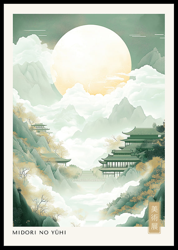 A magical sunset over mist-shrouded mountain peaks-12