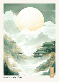 A magical sunset over mist-shrouded mountain peaks-1