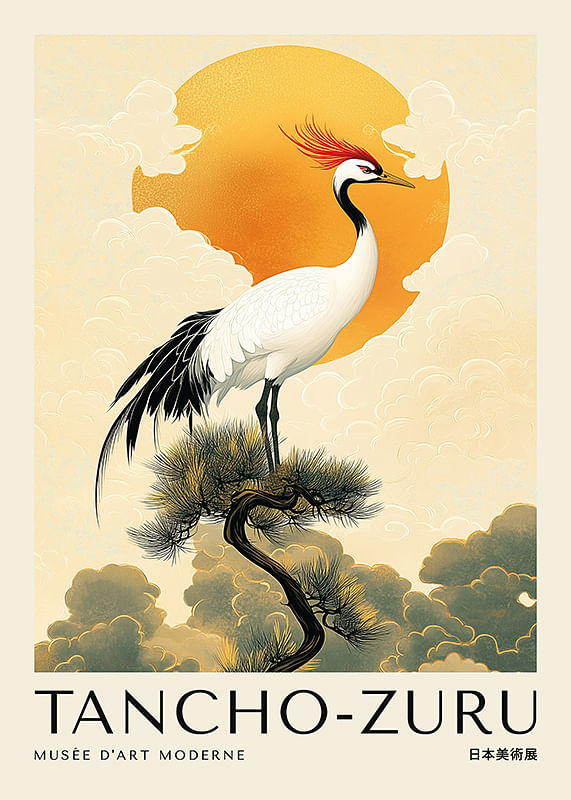 Poster Tancho-Zuru Japandi