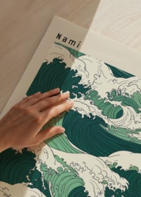 Lively waves in a harmonious green-blue composition-3