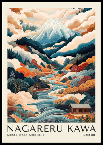 Poster Nagareru Kawa Japandi