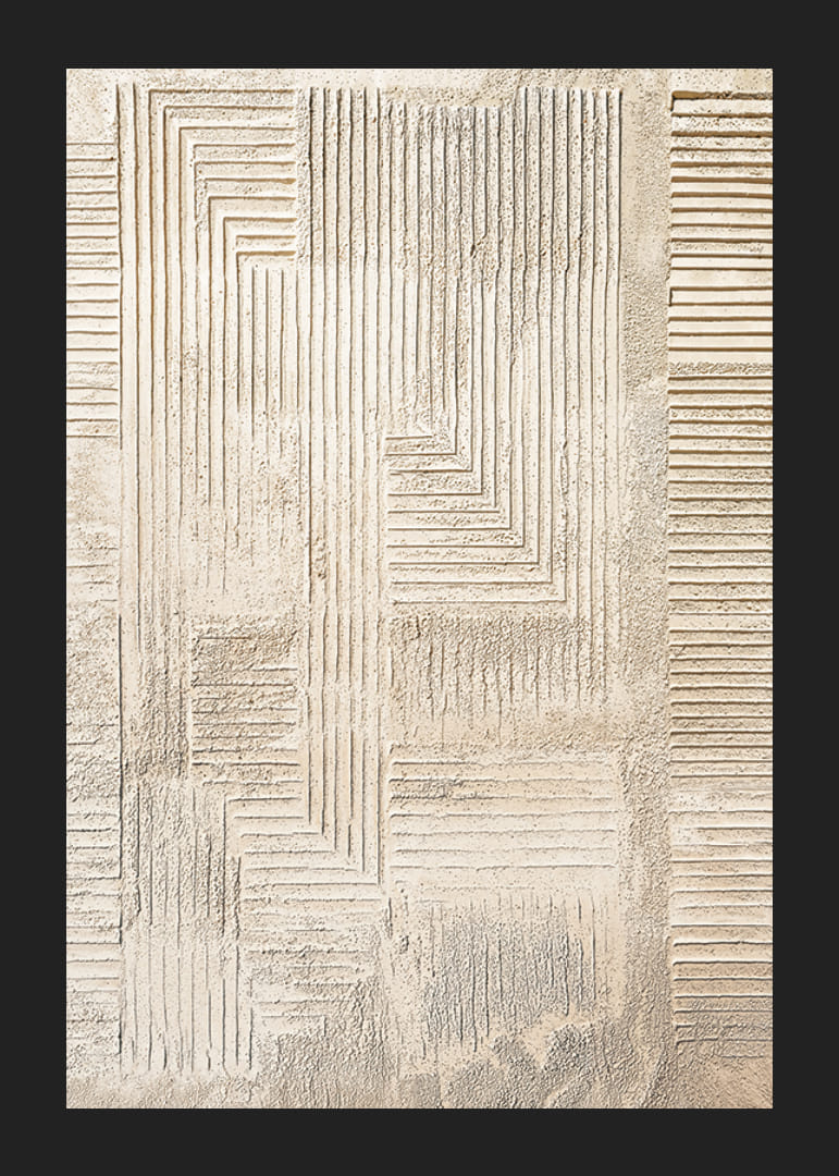 A harmonious blend of lines and textures in soft earth tones-12