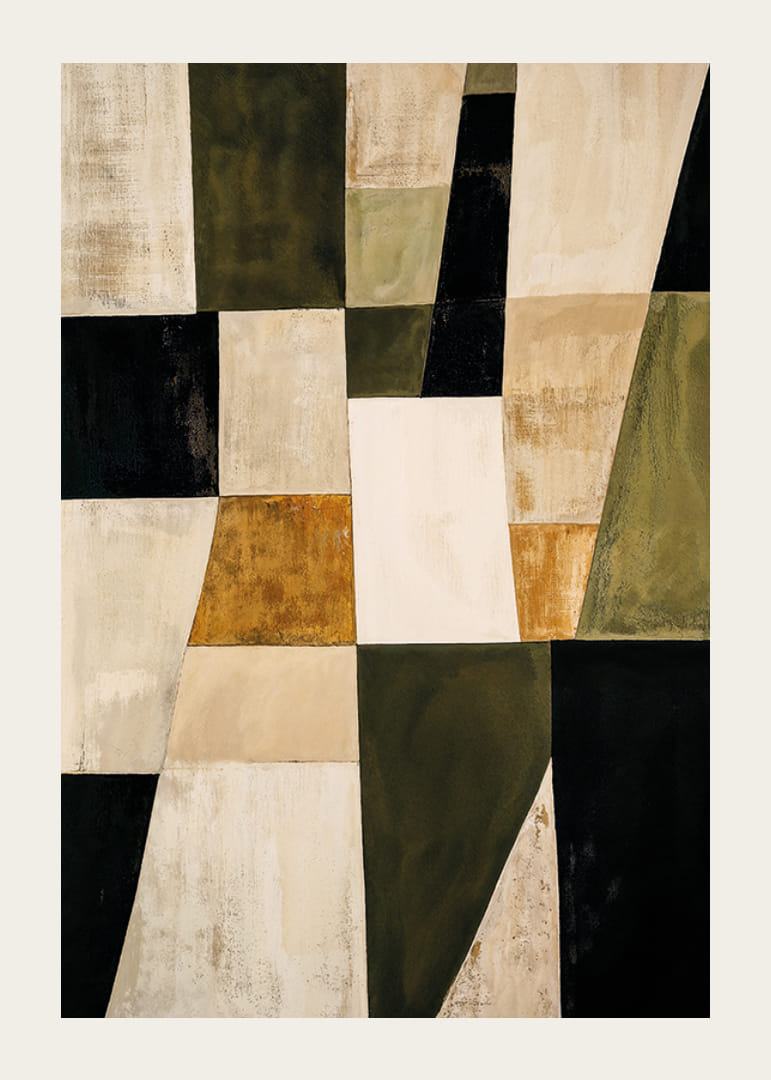 Et subtilt geometrisk mønster med naturlige jordfarger-12