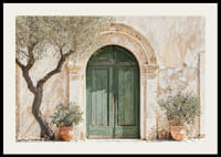 En grønn dør innebygd i Middelhavets sjarm og tidløse skjønnhet-2