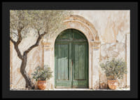 En grønn dør innebygd i Middelhavets sjarm og tidløse skjønnhet-4