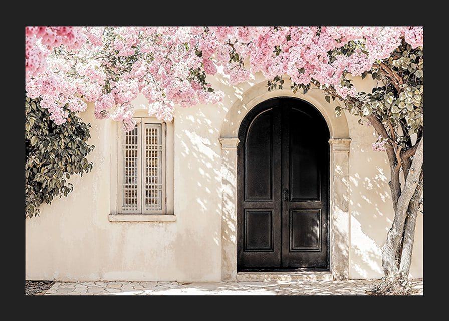 Mjuk ro under blommande rosa skydd-12