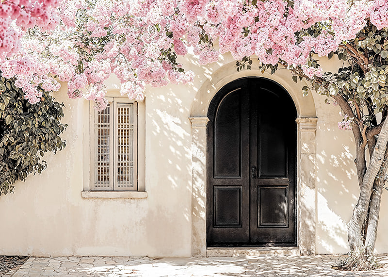 Mjuk ro under blommande rosa skydd-12