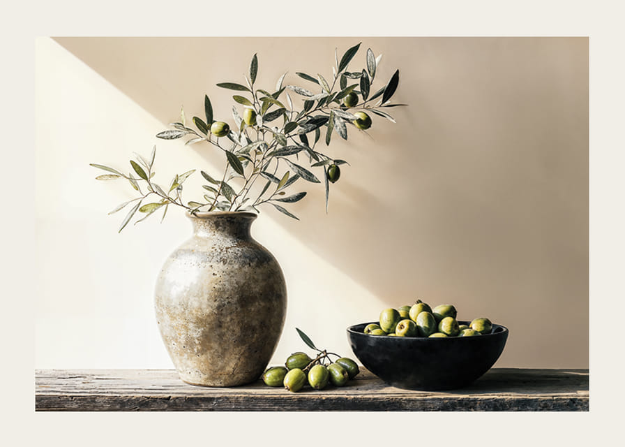 Olive branches in a vase create rustic charm and tranquility-12