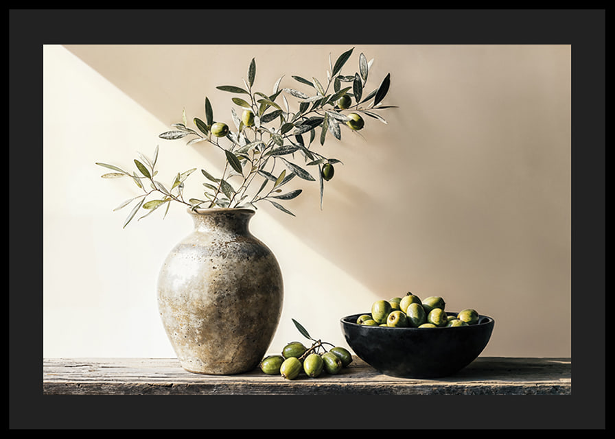 Olive branches in a vase create rustic charm and tranquility-12