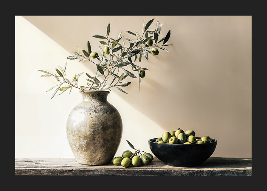 Olive branches in a vase create rustic charm and tranquility-12