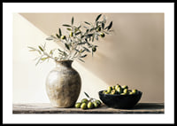 Olive branches in a vase create rustic charm and tranquility-0