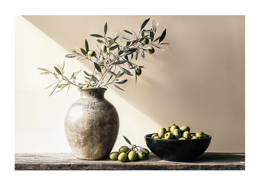 Olive branches in a vase create rustic charm and tranquility-12