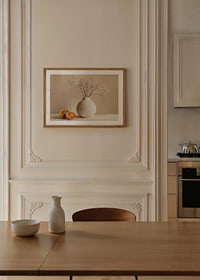 Elegant poster with a rustic vase and sliced ​​oranges-8