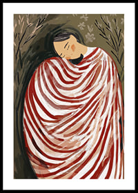 Red stripes embrace in a dreamlike peacefulness-0