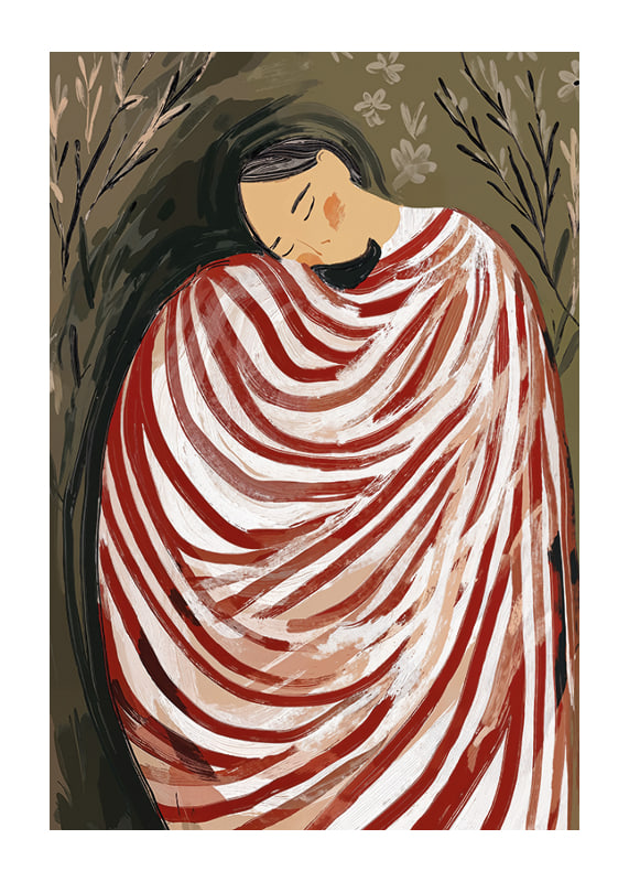 Red stripes embrace in a dreamlike peacefulness-12