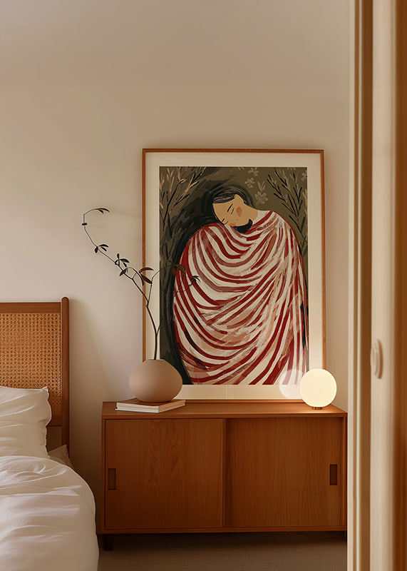 Red stripes embrace in a dreamlike peacefulness-12