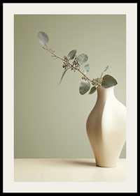 Elegant vas med eucalyptusblad i lugn harmoni-2