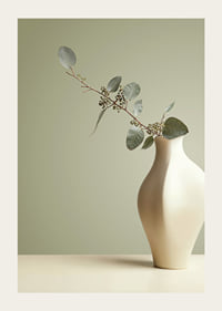 Elegant vas med eucalyptusblad i lugn harmoni-3