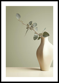 Elegant vas med eucalyptusblad i lugn harmoni-0