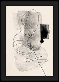 Minimalistische Abstraktion mit fließenden Linien und Grautönen-4
