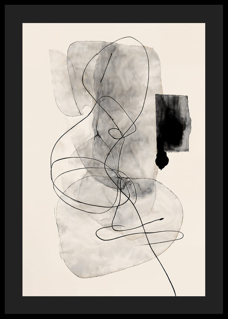 Minimalistická abstrakcia s plynulými líniami a šedými tónmi-12