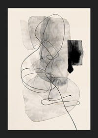 Minimalistische Abstraktion mit fließenden Linien und Grautönen-5