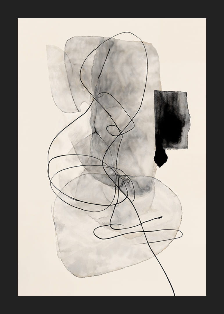 Minimalistická abstrakcia s plynulými líniami a šedými tónmi-12