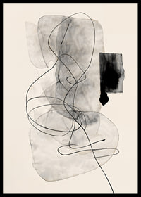 Minimalistische Abstraktion mit fließenden Linien und Grautönen-6