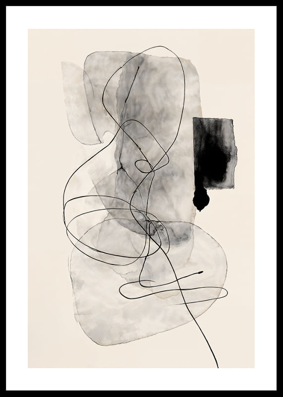 Abstracție minimalistă cu linii fluide și tonuri de gri-12