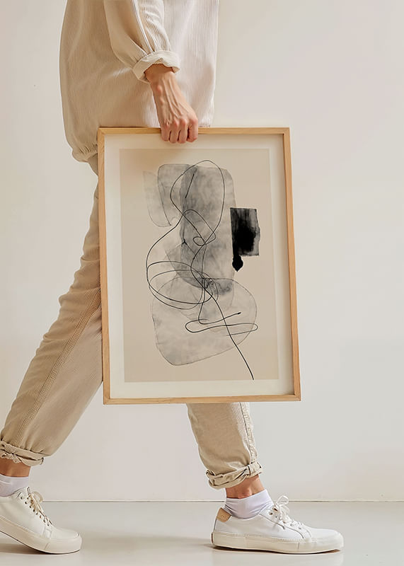 Abstracție minimalistă cu linii fluide și tonuri de gri-12