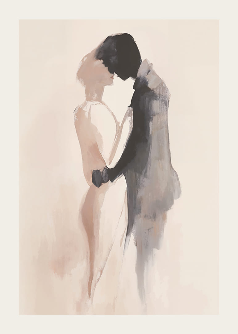 Två silhuetter möts i en mjuk och romantisk dans-12