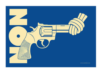 Poster Non-Violence Vintage Blue Edition
