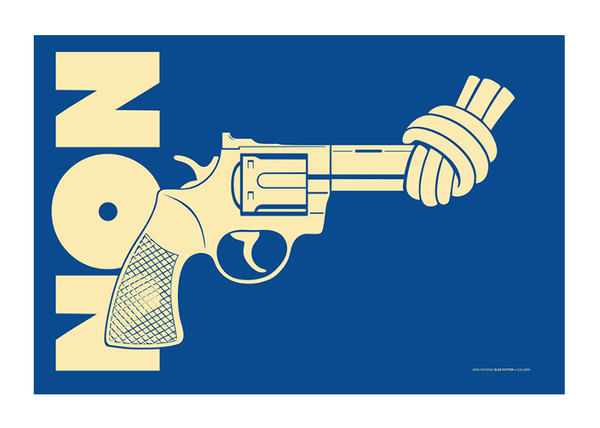 Poster Non-Violence Vintage Blue Edition