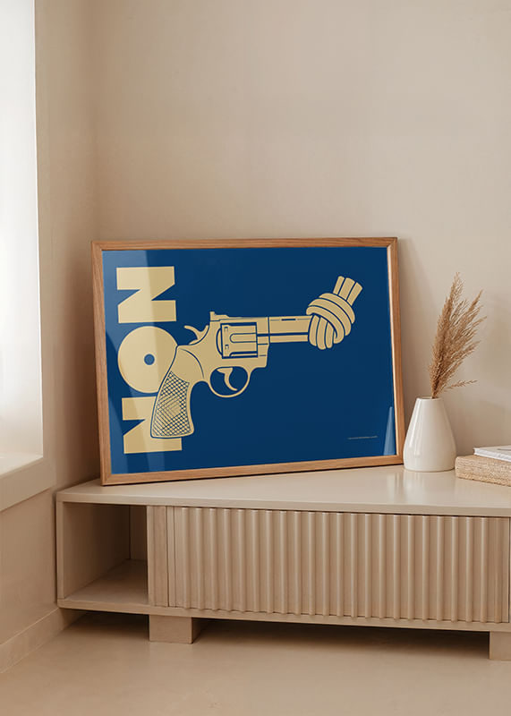 Poster Non-Violence Vintage Blue Edition crossfade