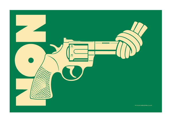 Poster Non-Violence Vintage Green Edition