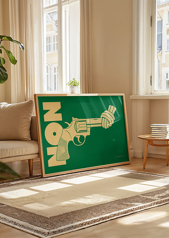 Poster Non-Violence Vintage Green Edition crossfade