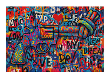Plakatas Graffiti For Non-Violence