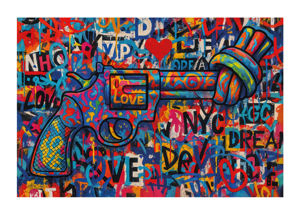 Poster Graffiti For Non-Violence