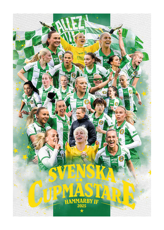 Poster Kollage Svenska Cupmästare 2025 Hammarby IF