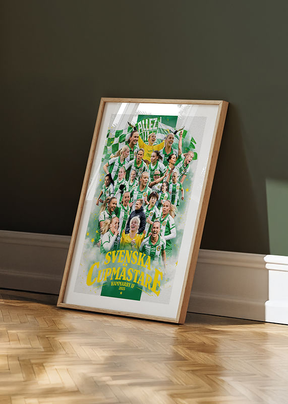 Poster Kollage Svenska Cupmästare 2025 Hammarby IF crossfade
