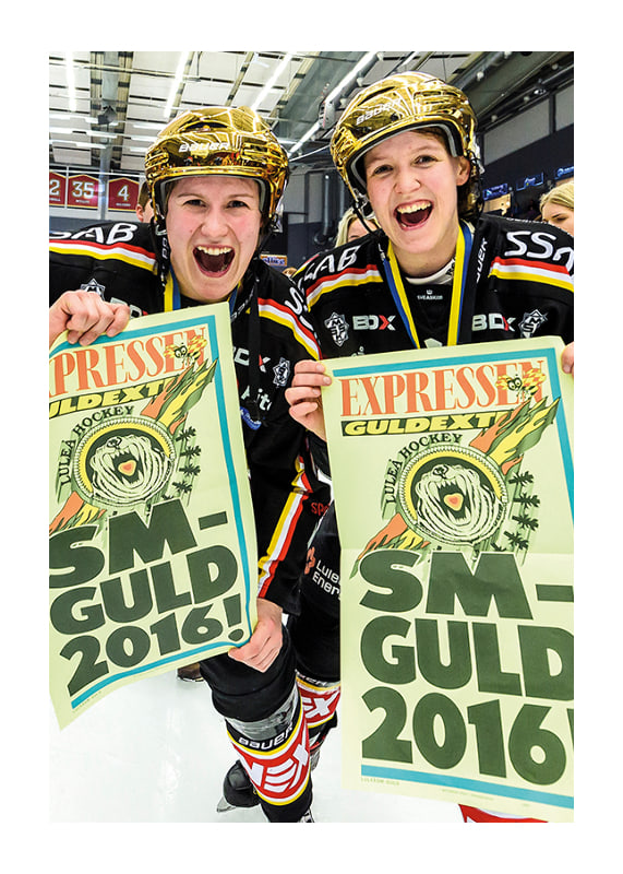 Poster Emma Eliasson och Michelle Karvinen Firar SM-GULD 2016 Luleå Hockey